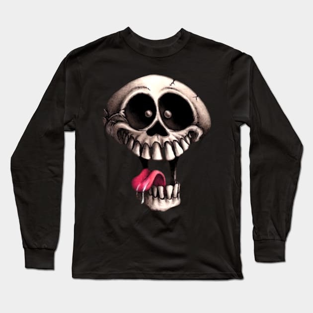 Crazy Skull Long Sleeve T-Shirt by DavesTees